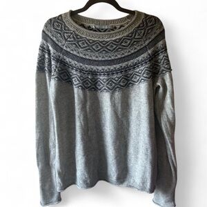 Hannah Rose Charcoal Patterned Crewneck Sweater